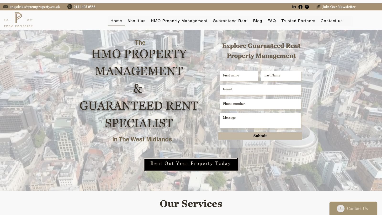Prem Property page preview