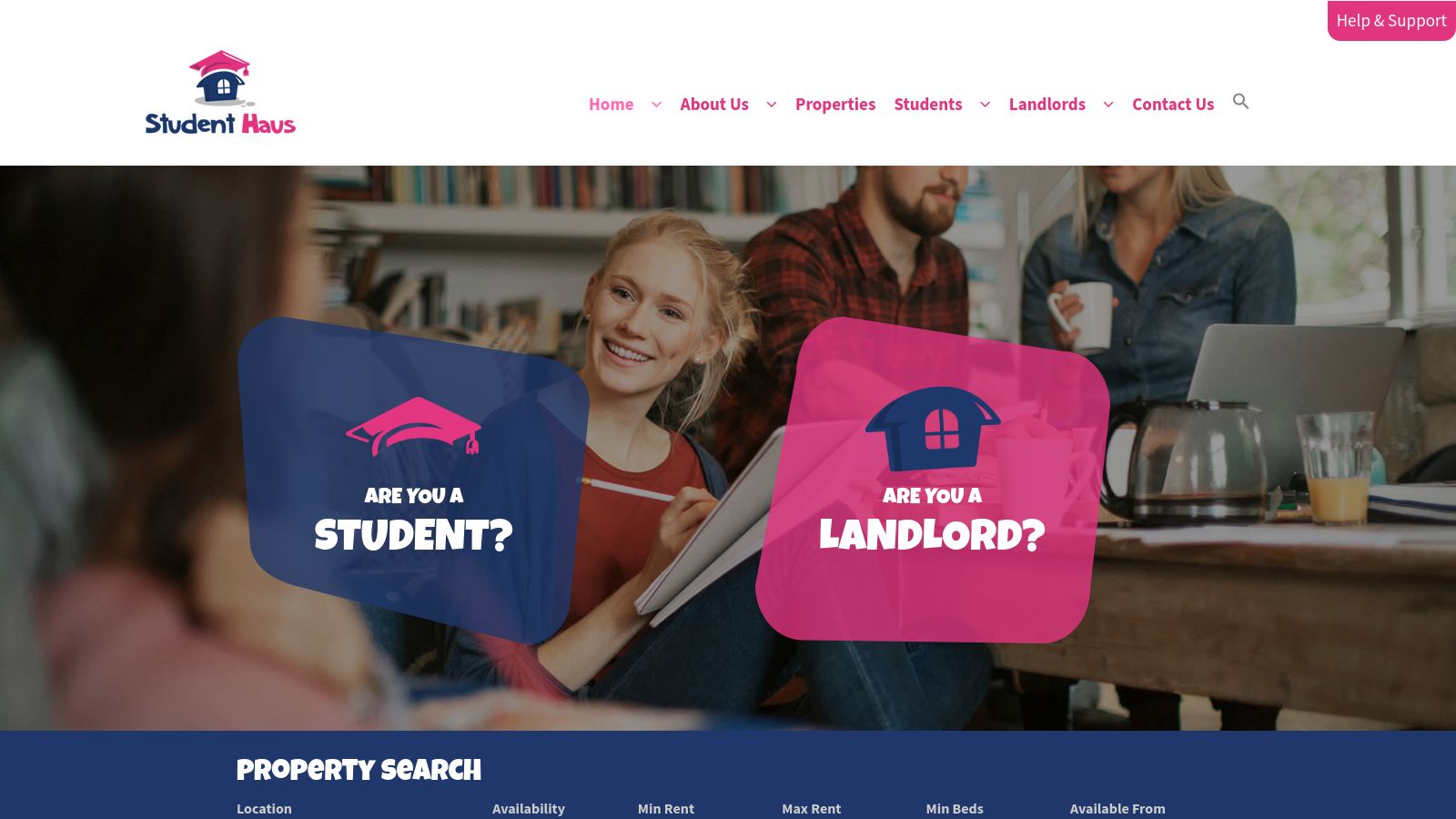 Student Haus page preview