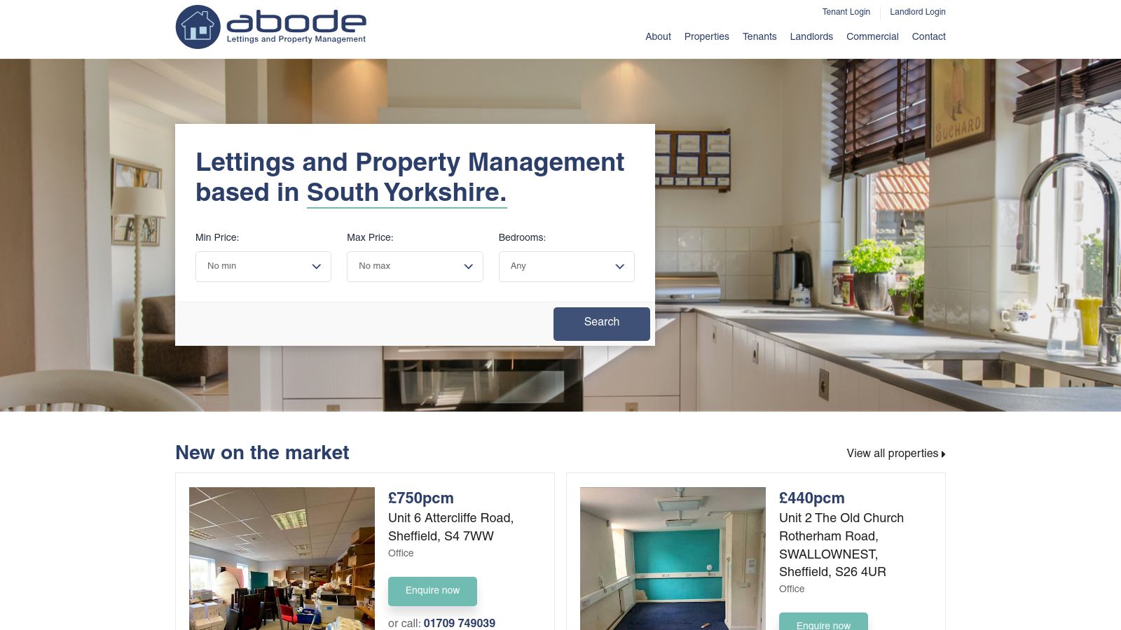 Abode Lettings page preview
