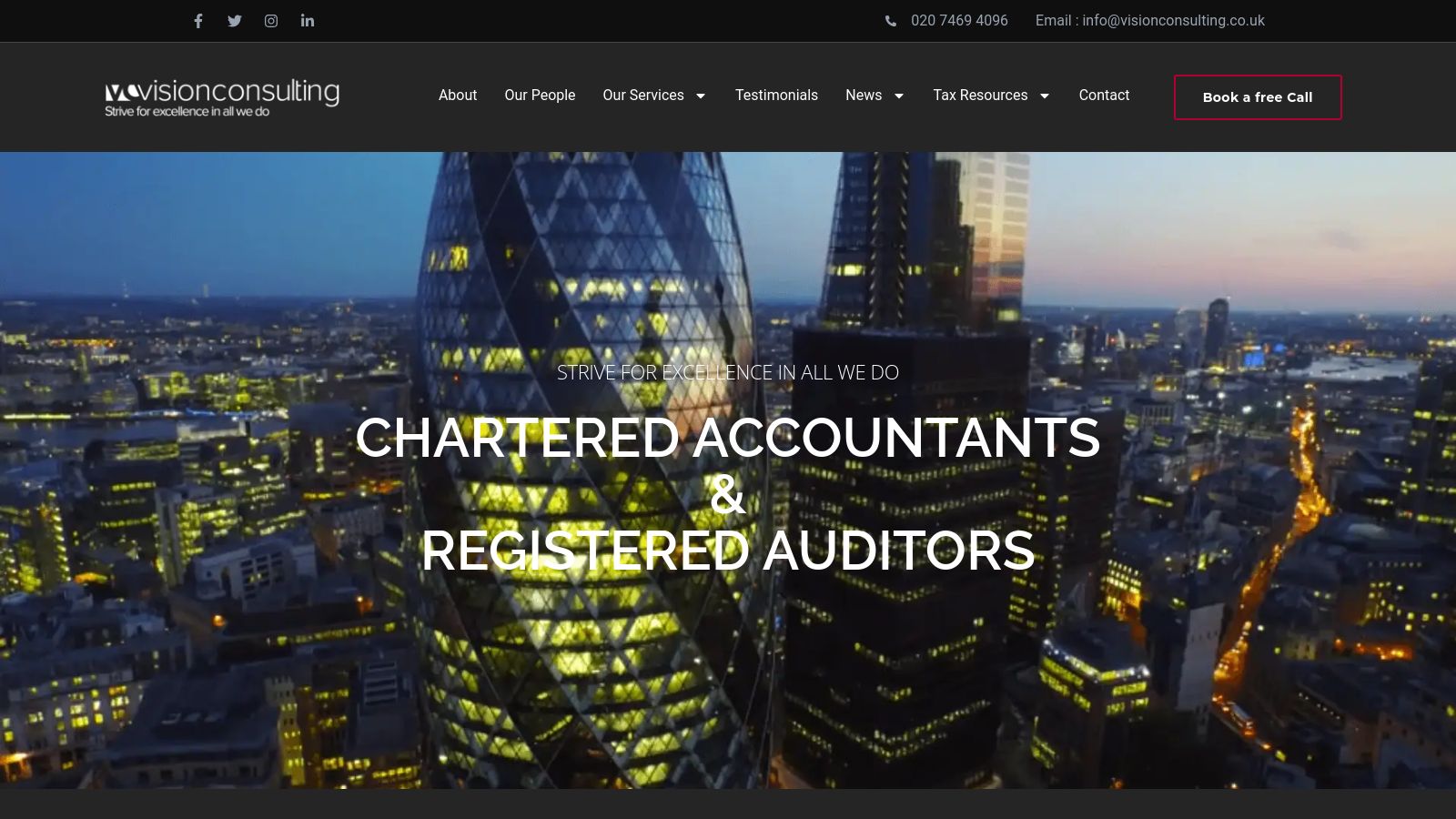 Vision Consulting page preview