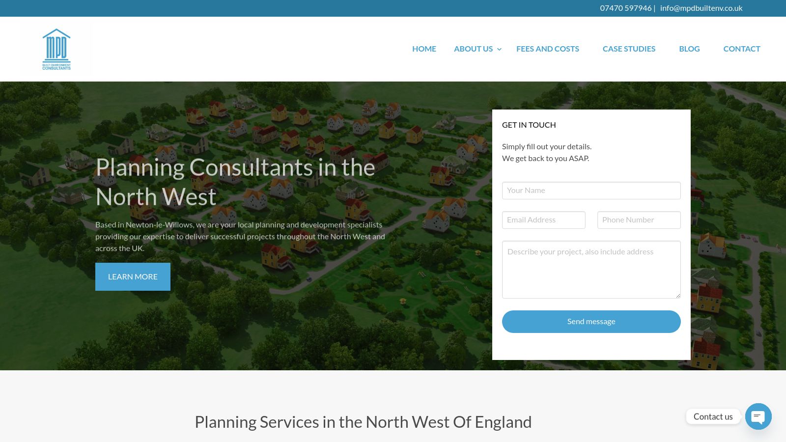MPD Built Environment Consultants page preview