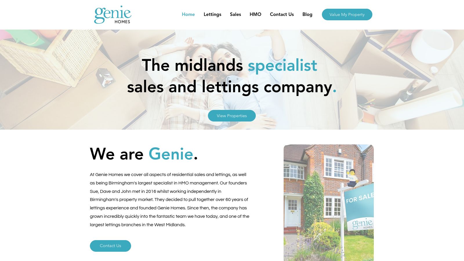 Genie Homes page preview