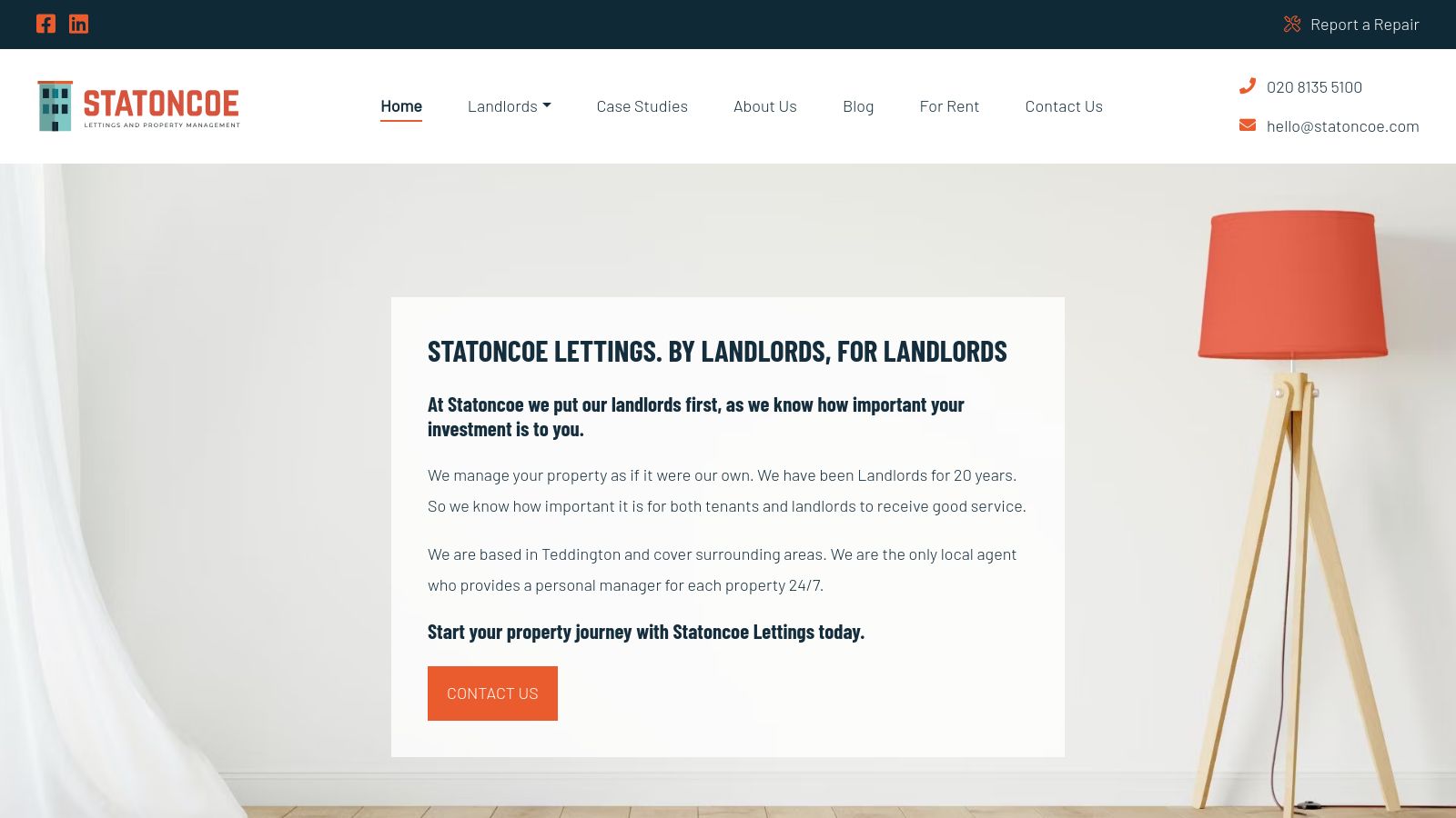 Statoncoe Lettings page preview