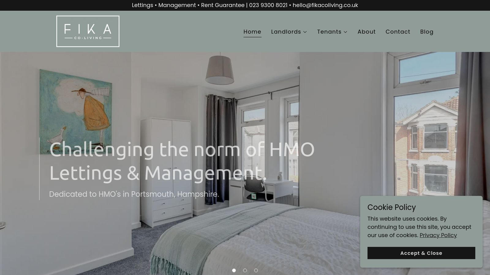 Fika Coliving page preview