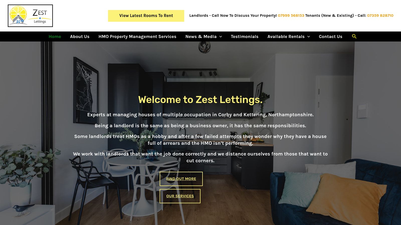Zest Lettings page preview