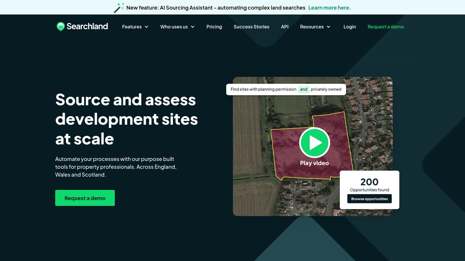 Searchland page preview