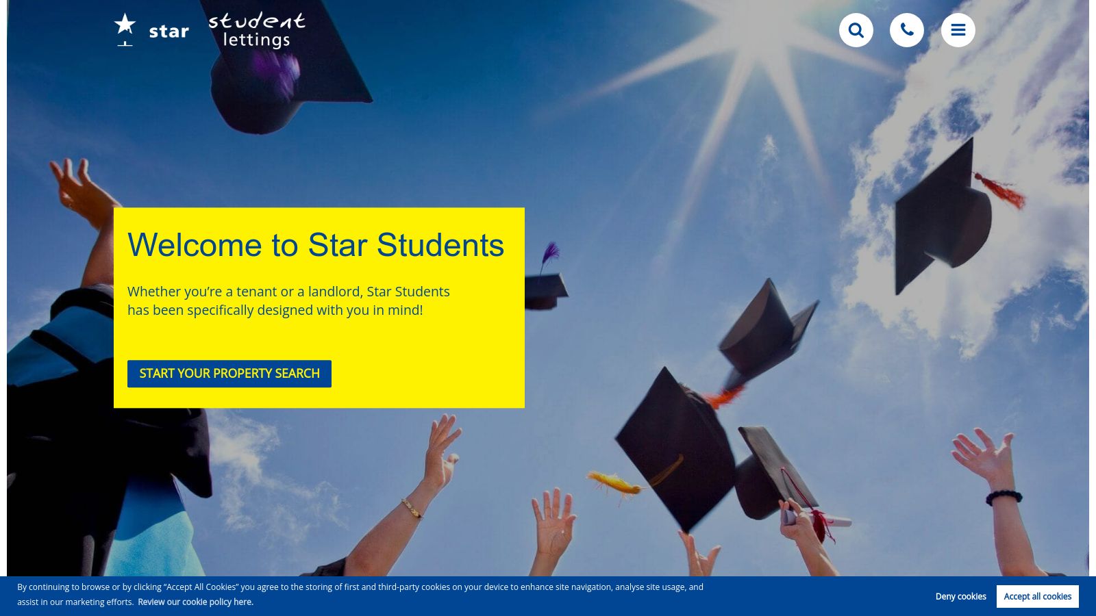 Star Student Lettings page preview