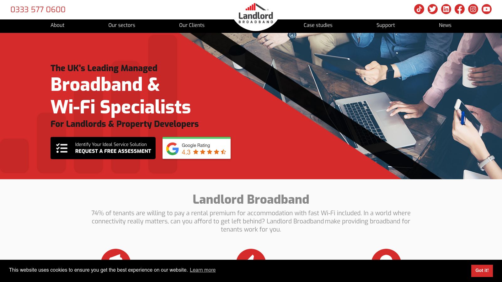 Landlord Broadband page preview