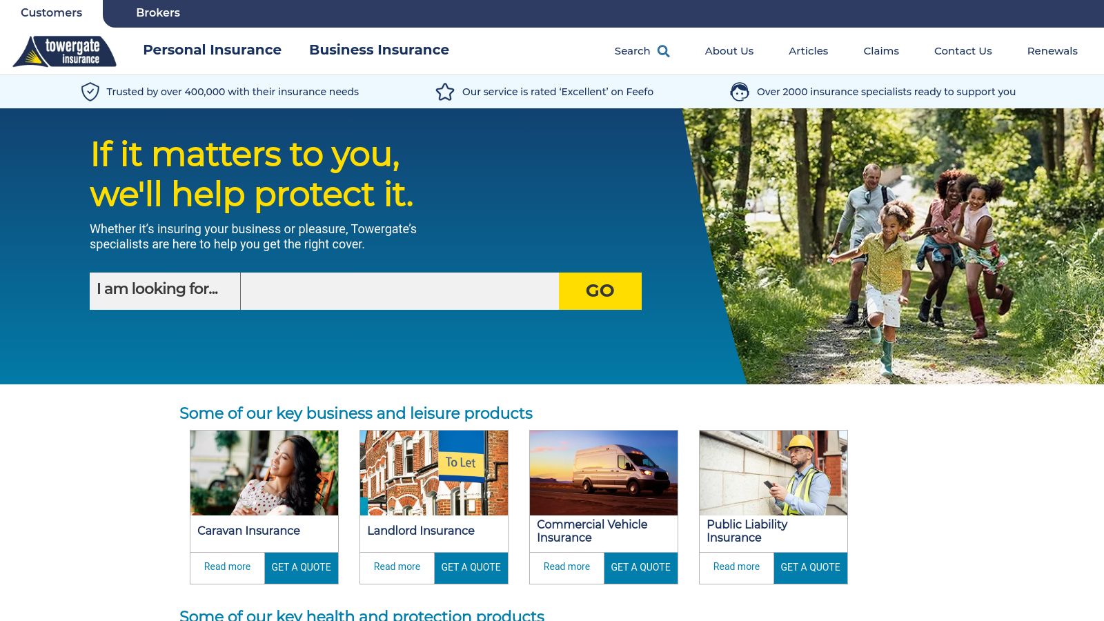 Towergate Insurance page preview
