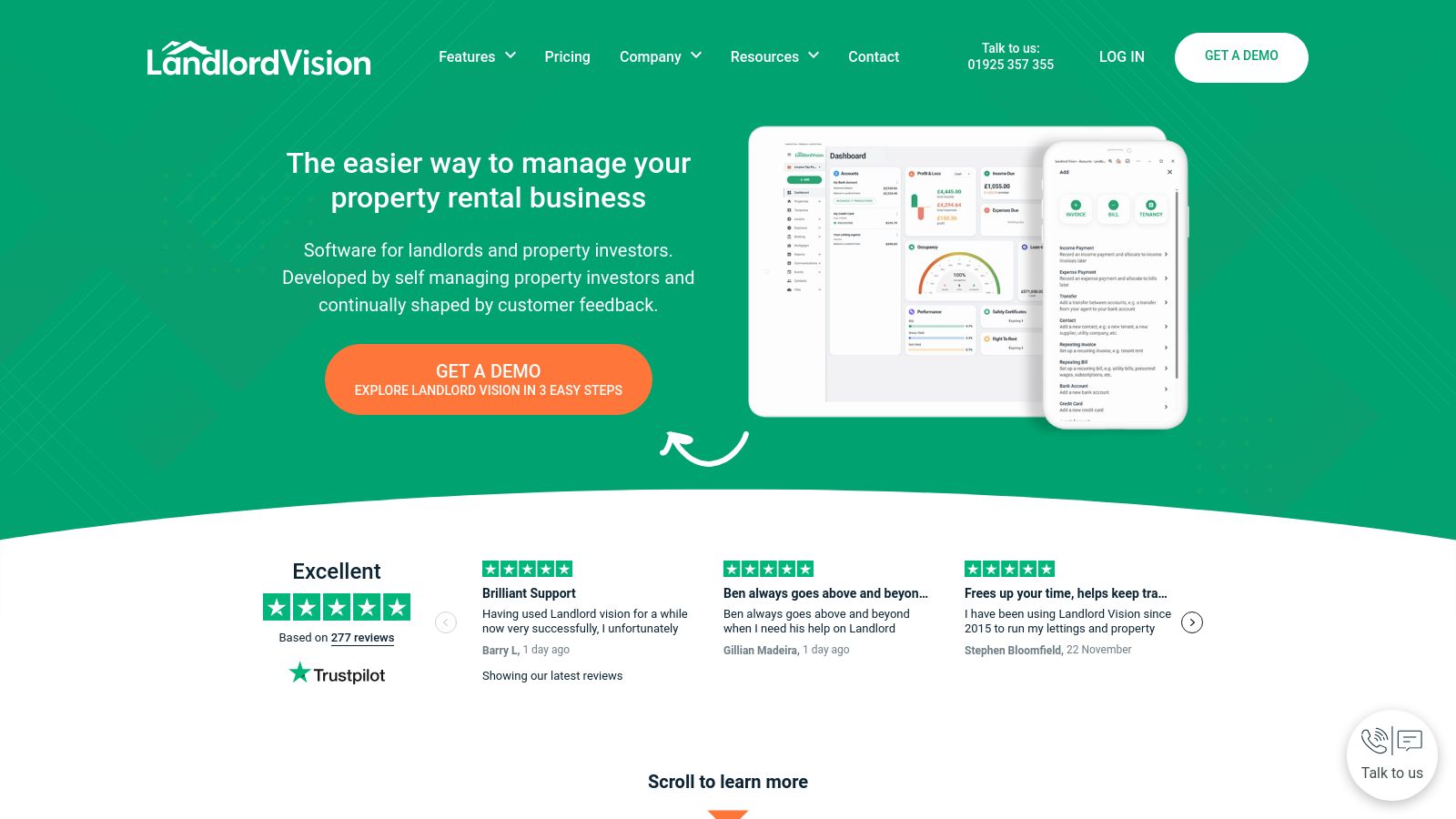 Landlord Vision page preview