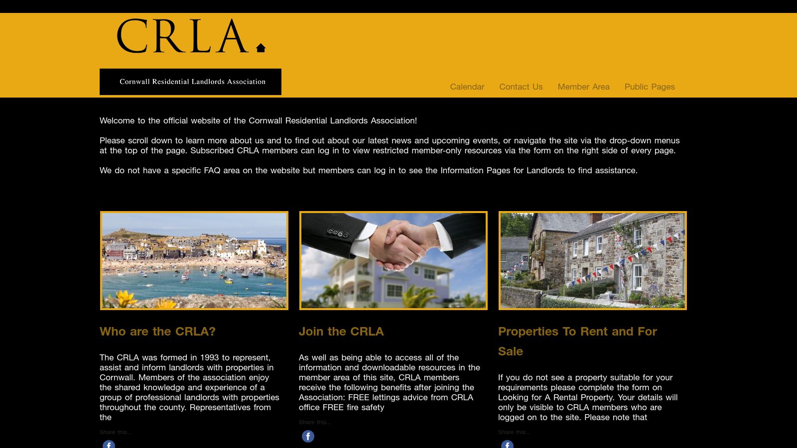 Cornwall Residential Landlords Association page preview