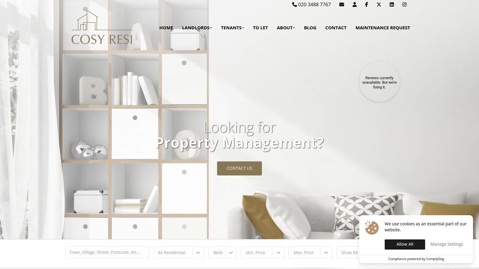 Cosy Resi page preview