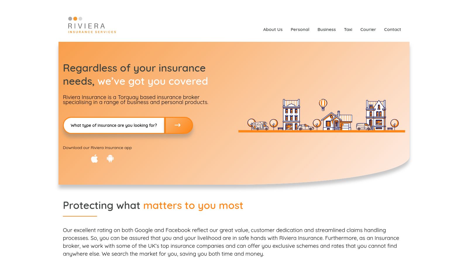 Riviera Insurance page preview