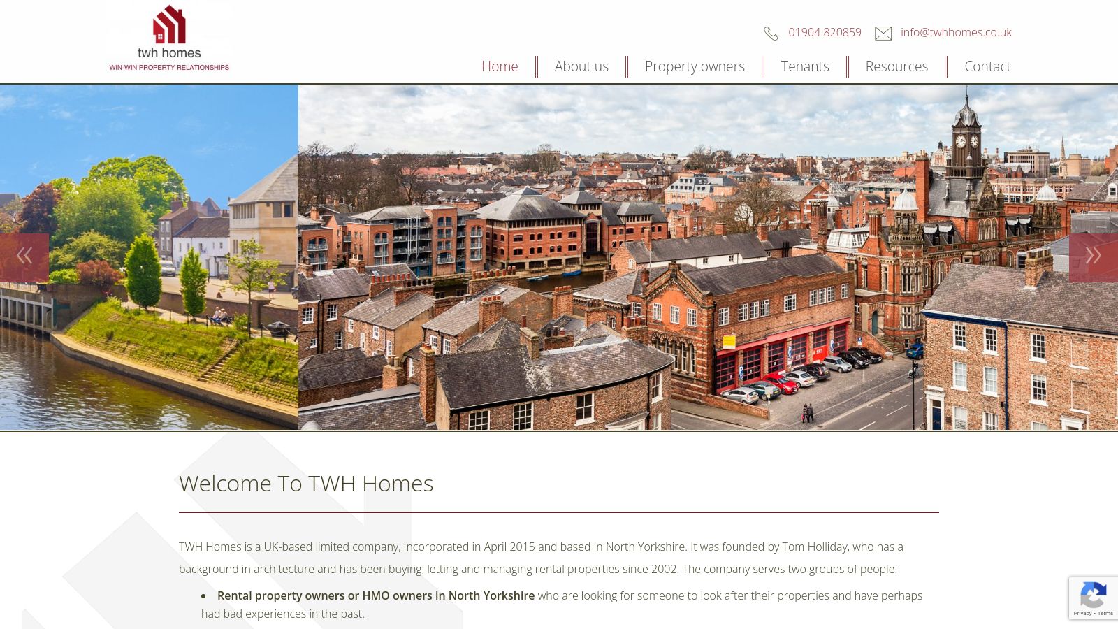 TWH Homes page preview