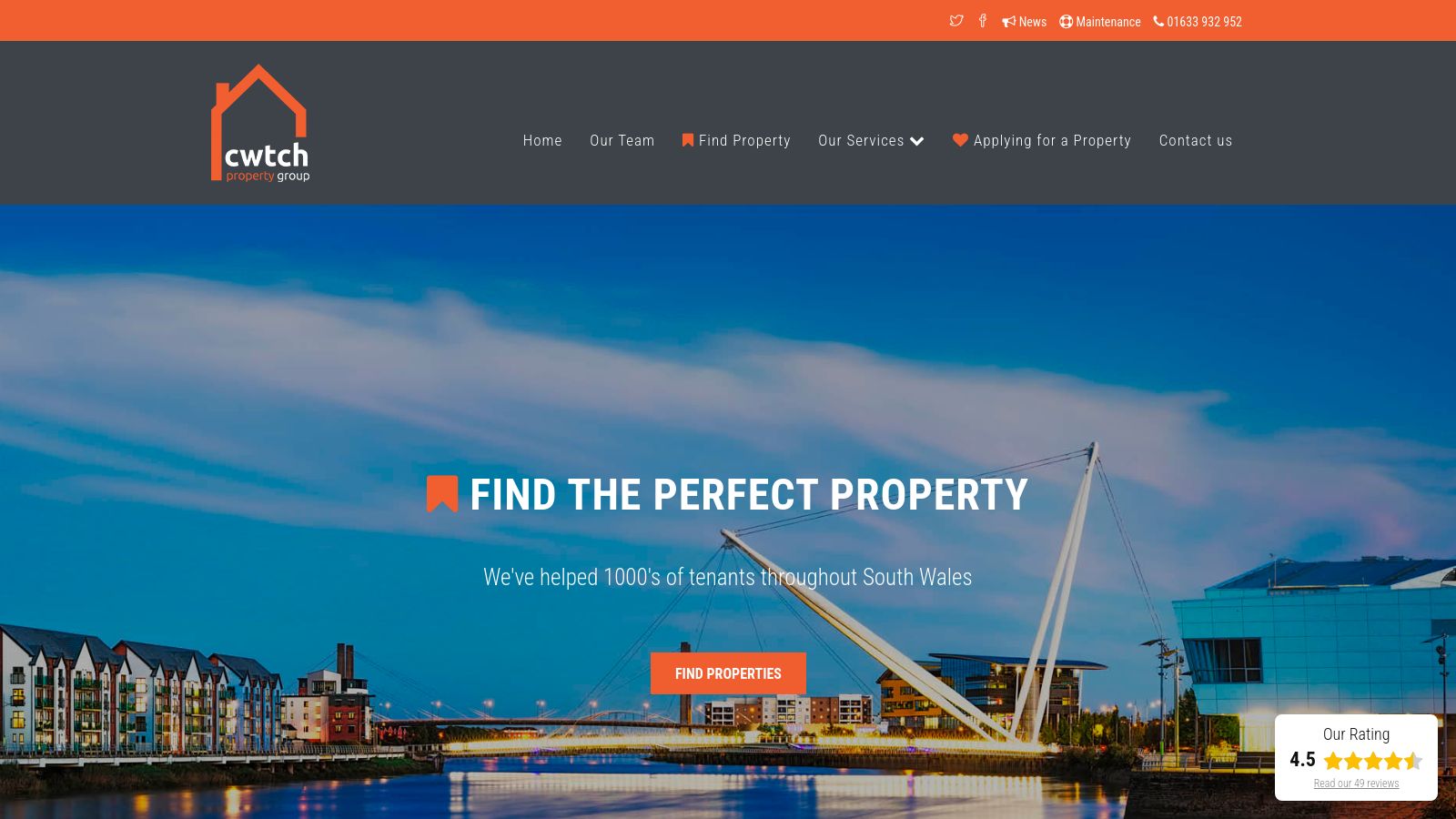 CWTCH Property Group page preview