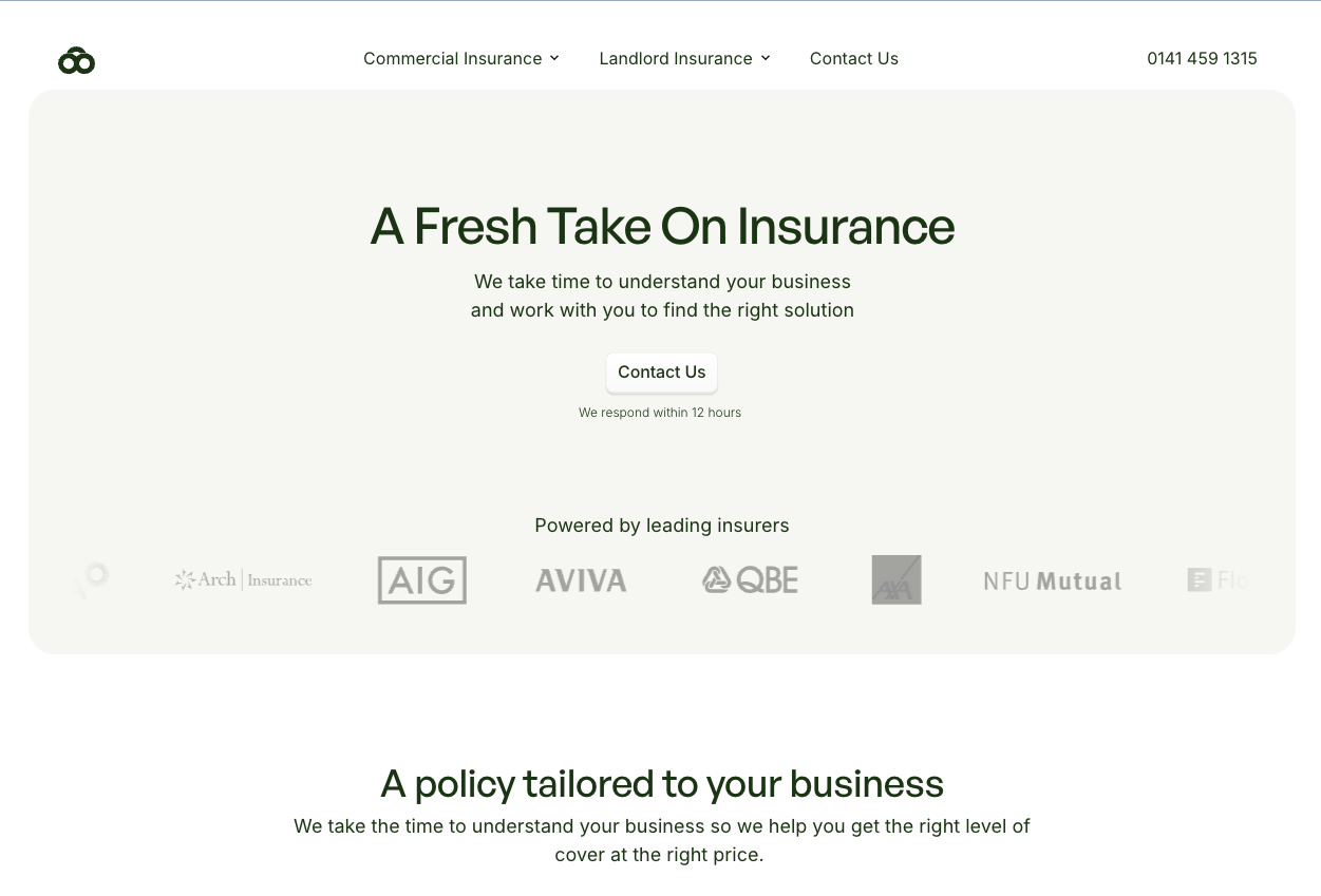 Octo Insurance Brokers page preview