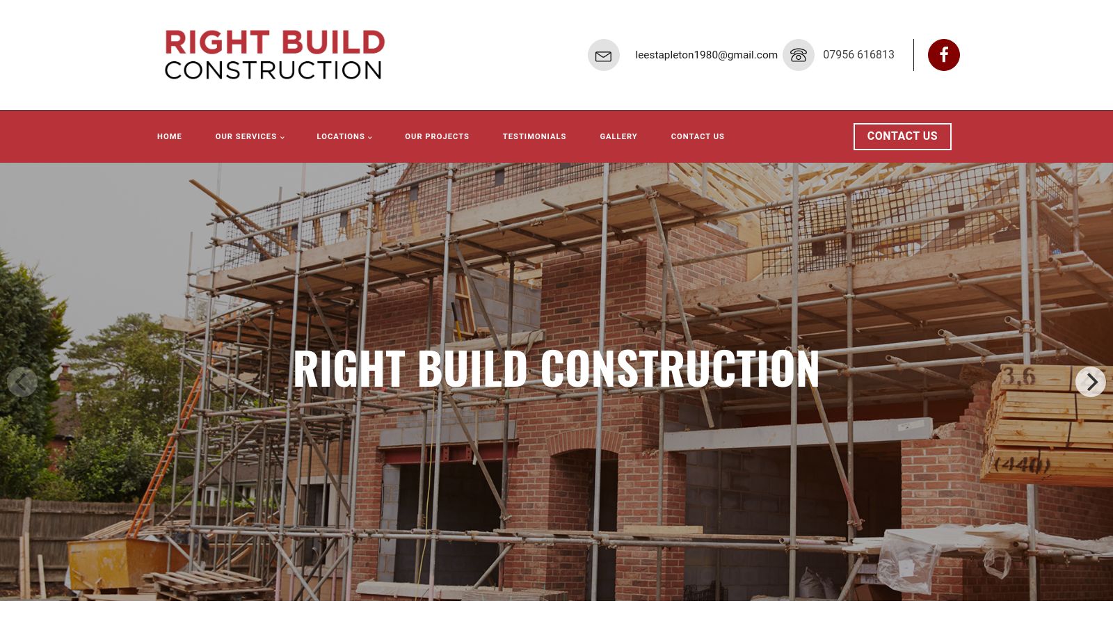 Right Build Construction page preview