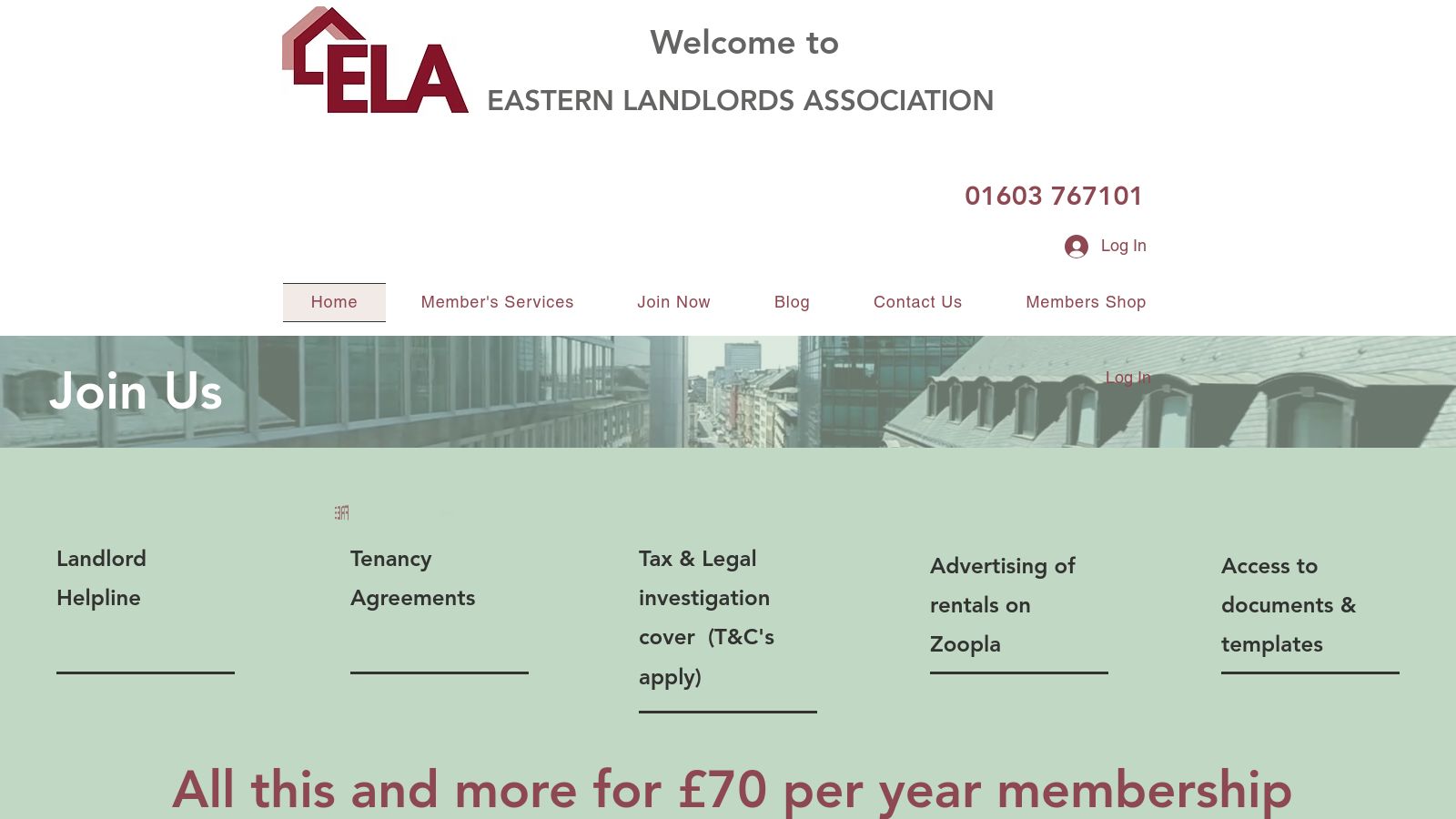Eastern Landlord Association page preview