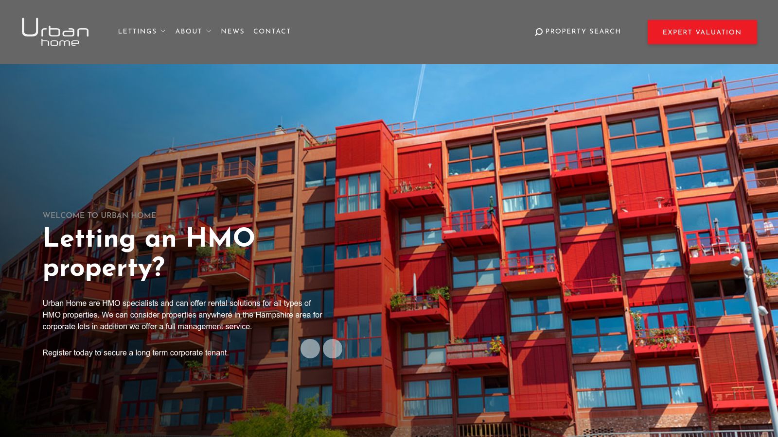 Urban Home page preview