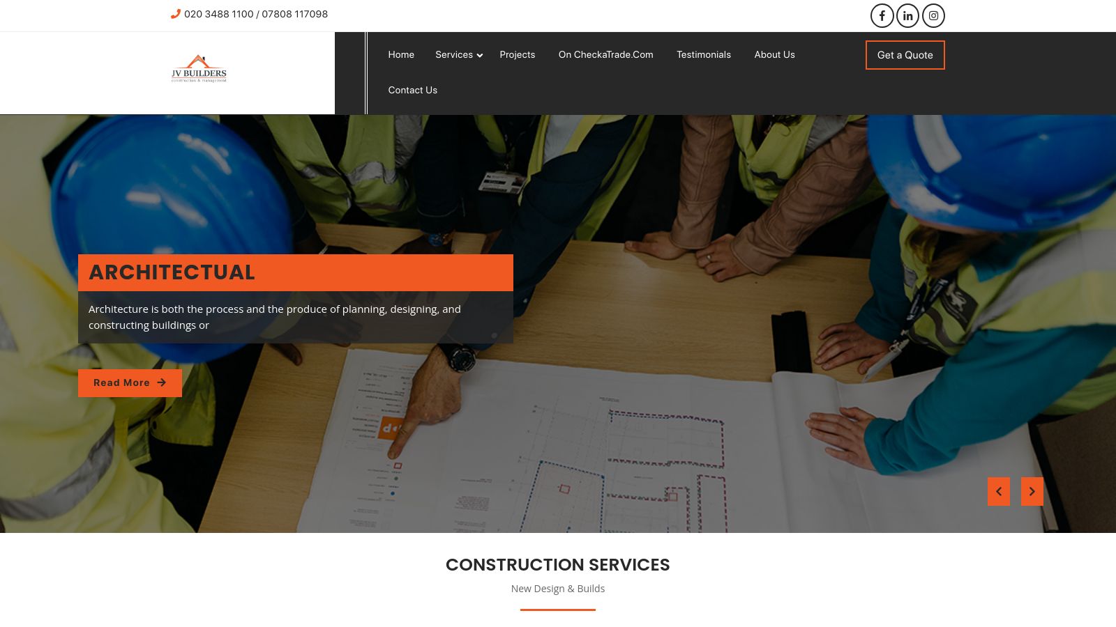 JV Builders LTD page preview
