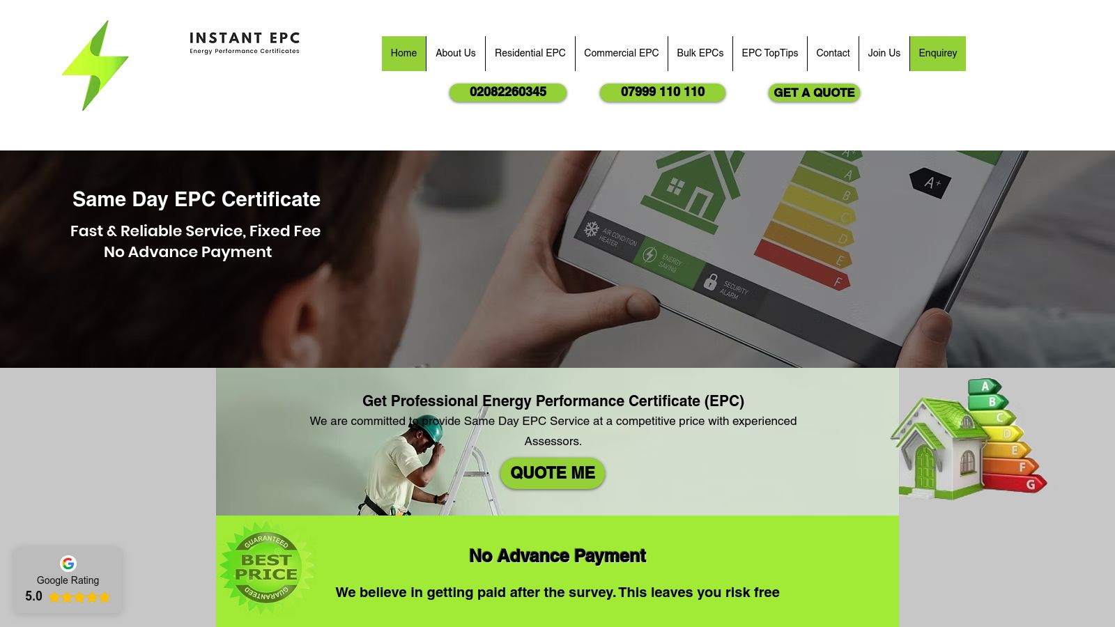 Instant EPC page preview