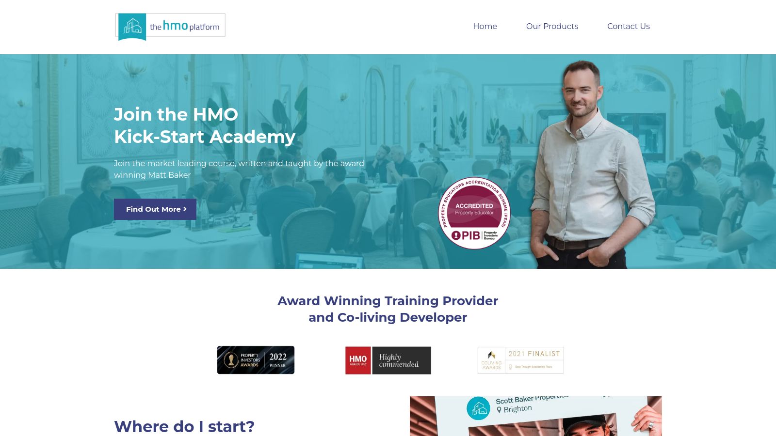 The HMO Platform page preview