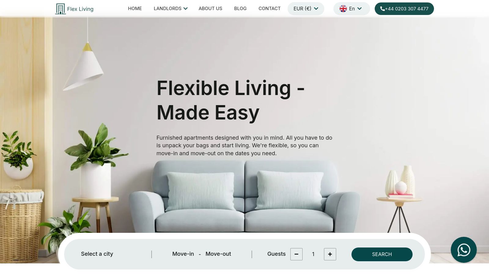 The Flex Living page preview