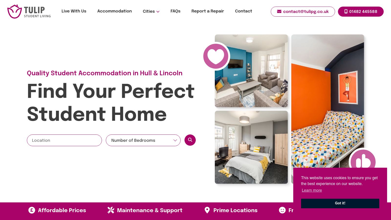 Tulip Estate Agents page preview