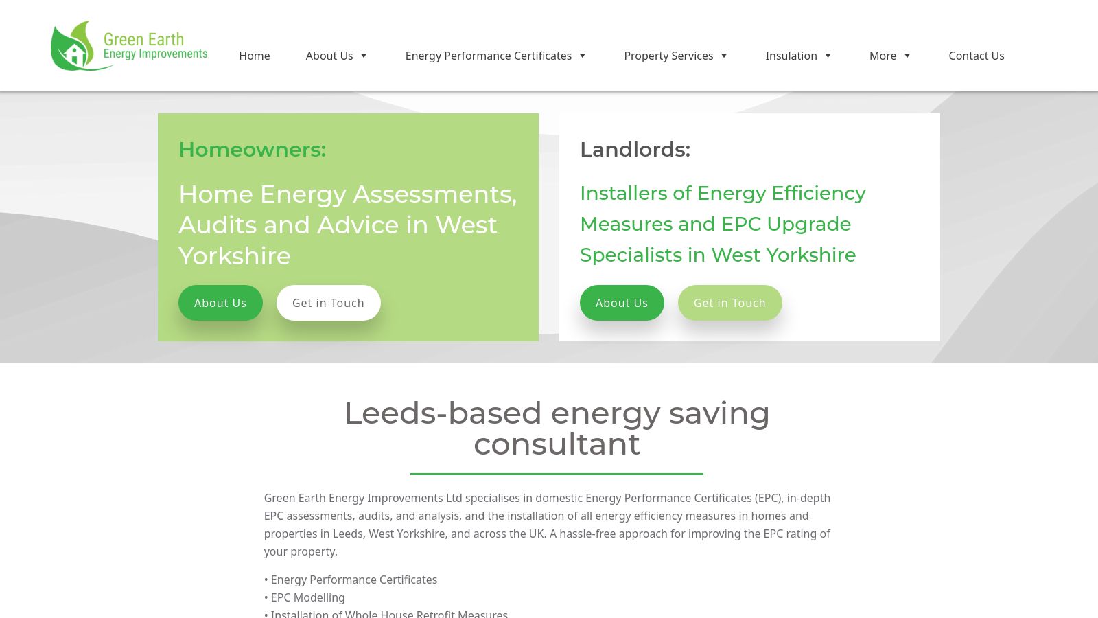 Green Earth Energy page preview