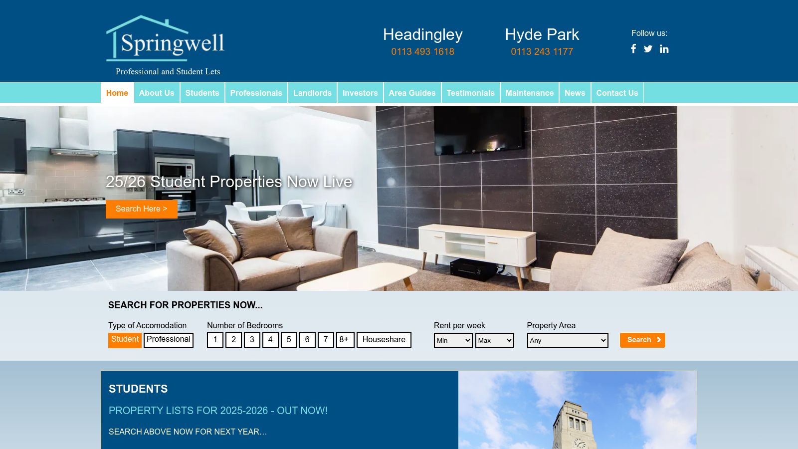 Springwell Leeds page preview
