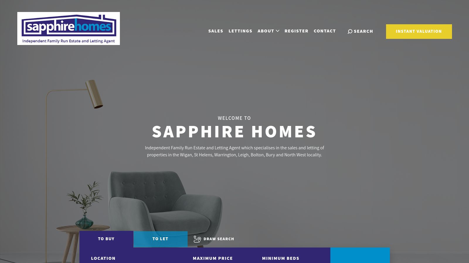 Sapphire Homes page preview