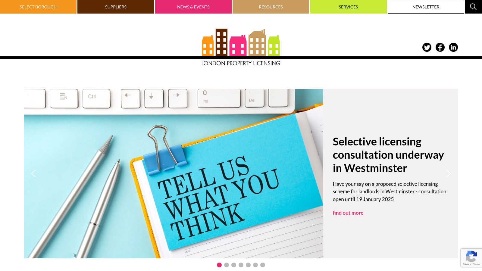 London Property Licensing page preview