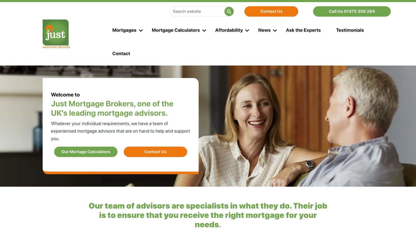 Just Mortgage Brokers page preview