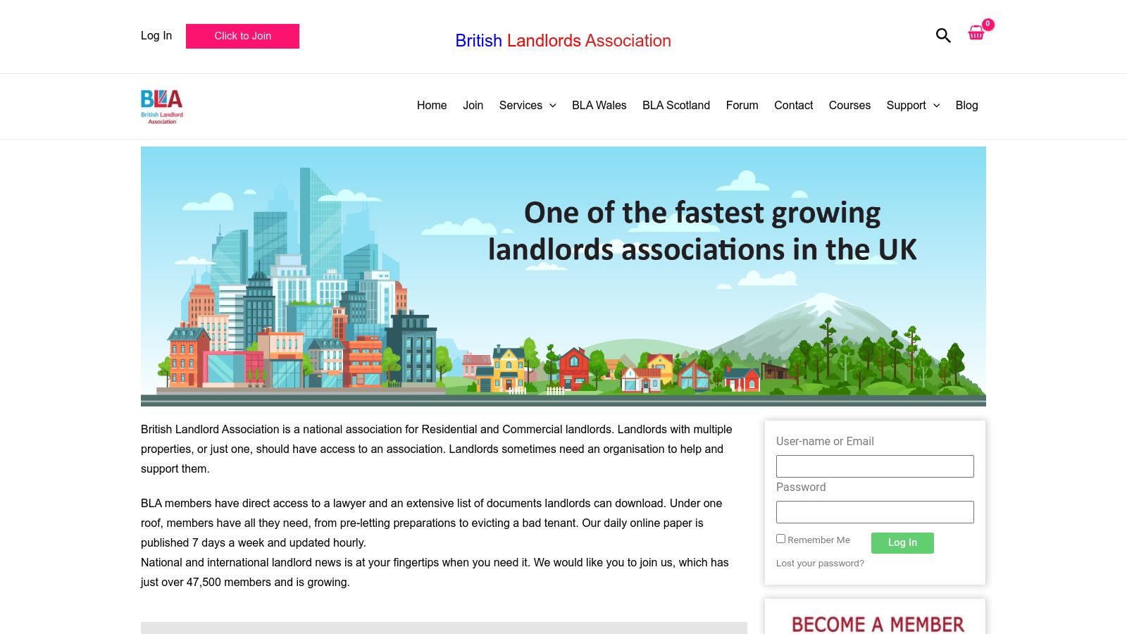 British Landlords Association page preview