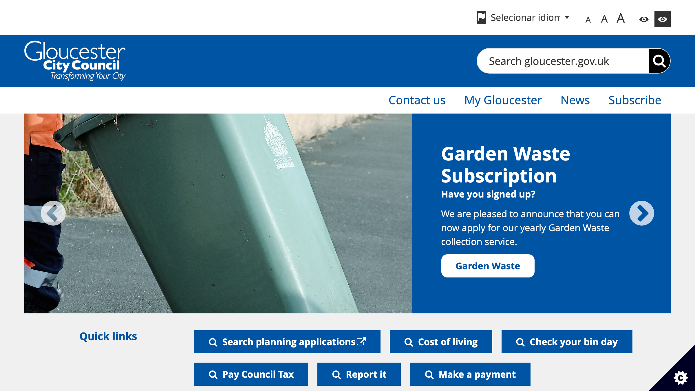 Gloucester website preview