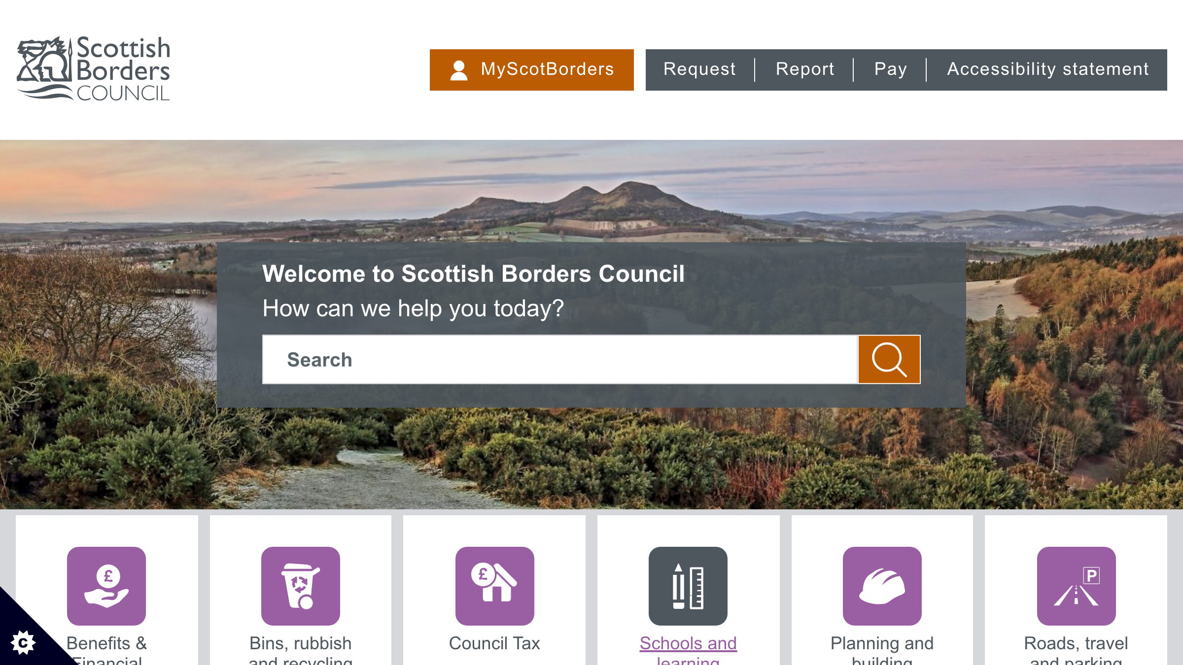 Scottish Borders website preview