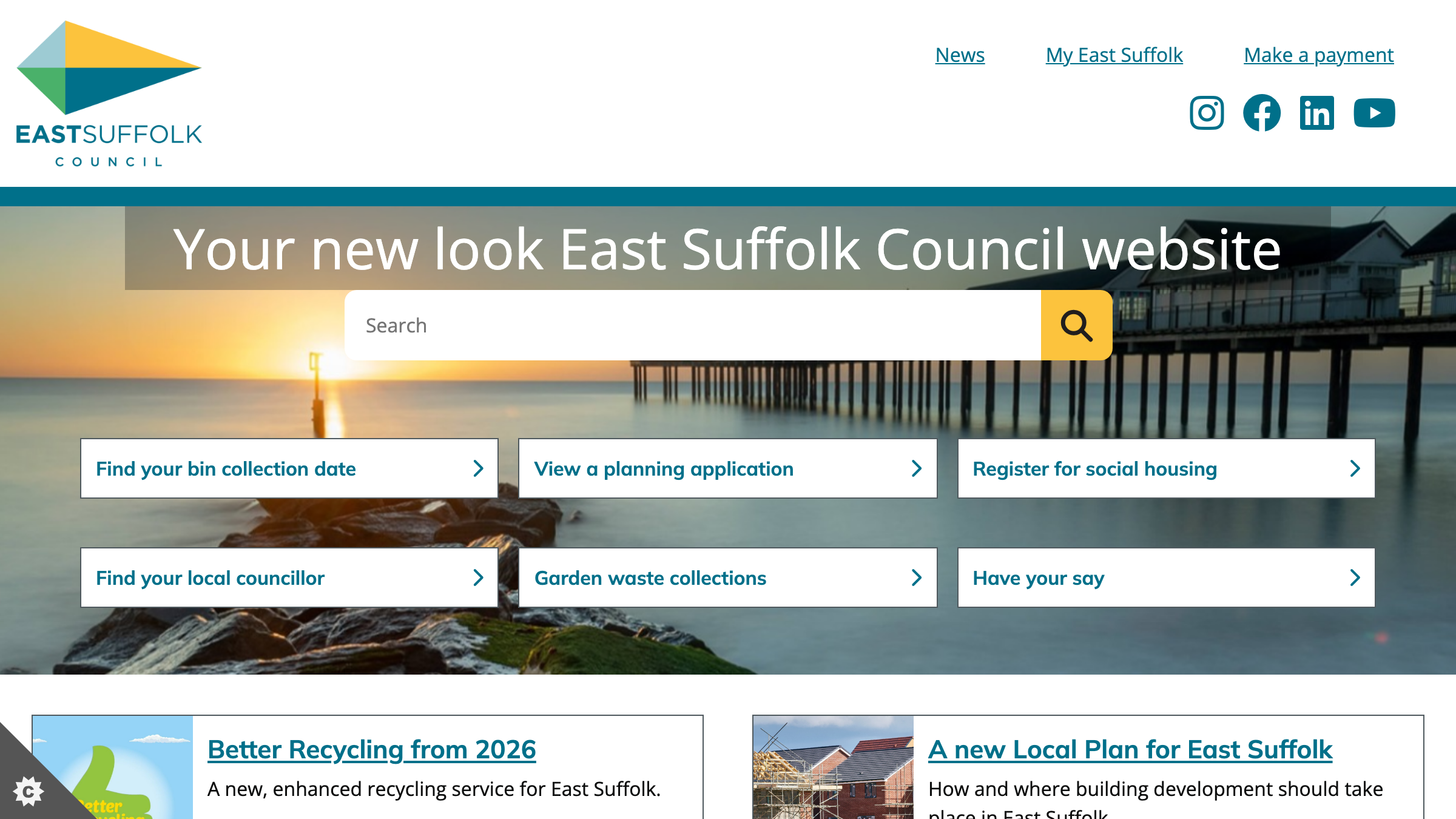 East Suffolk website preview