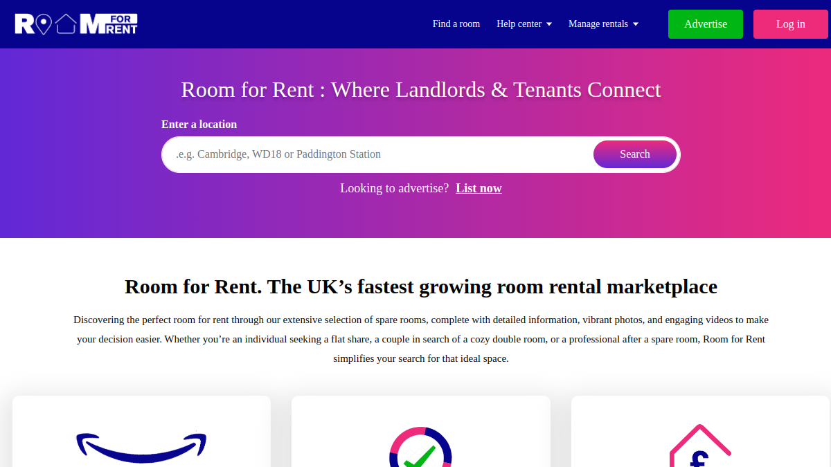 Room for rent page preview