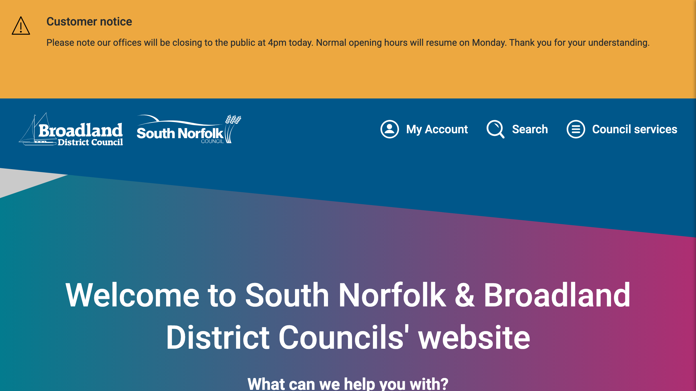 South Norfolk website preview