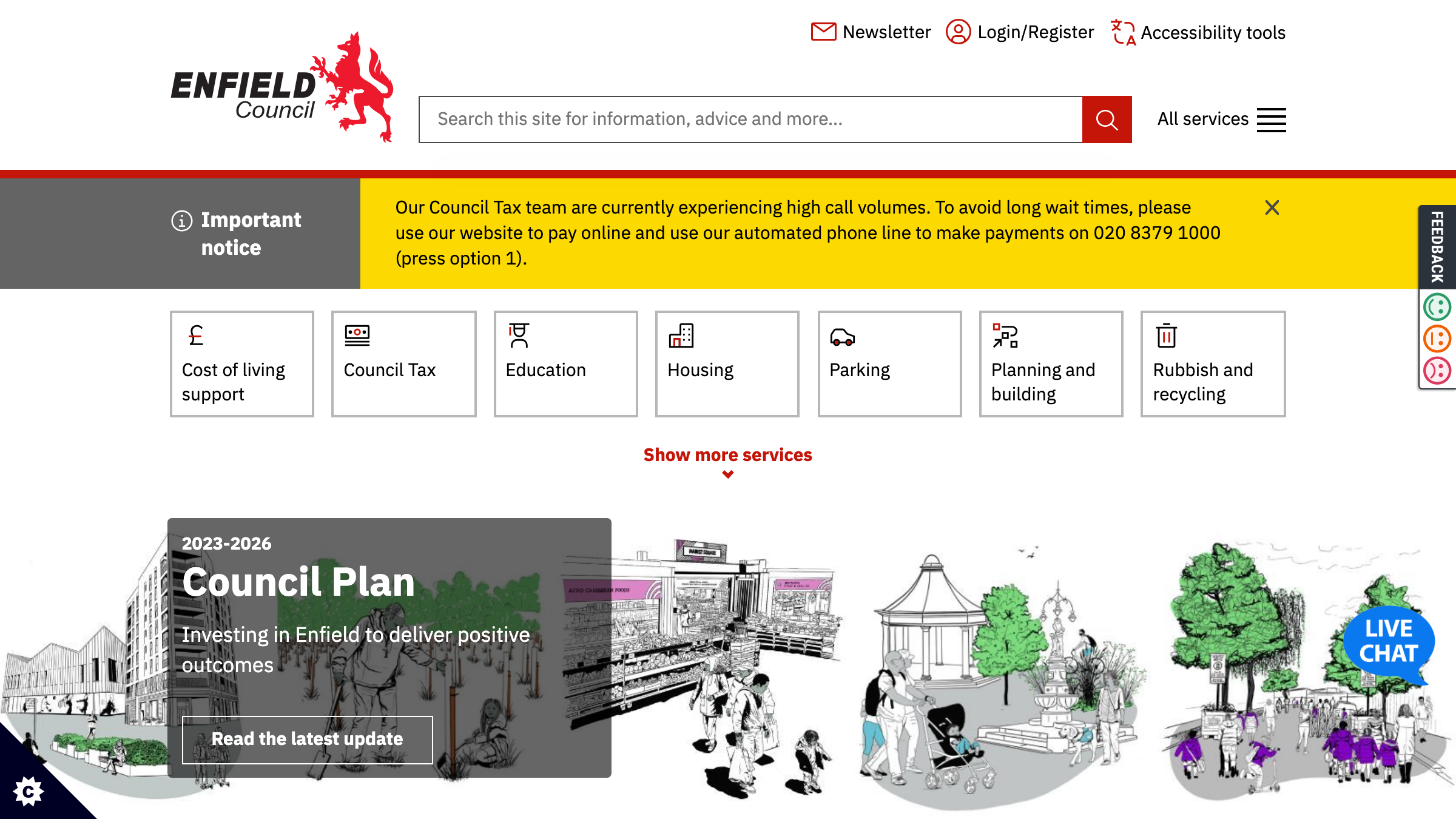 Enfield website preview