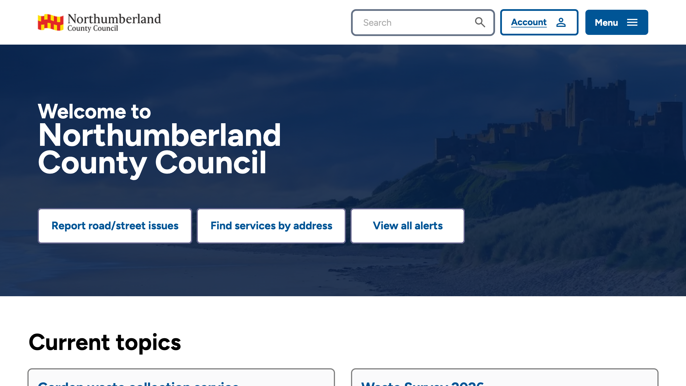 Northumberland website preview