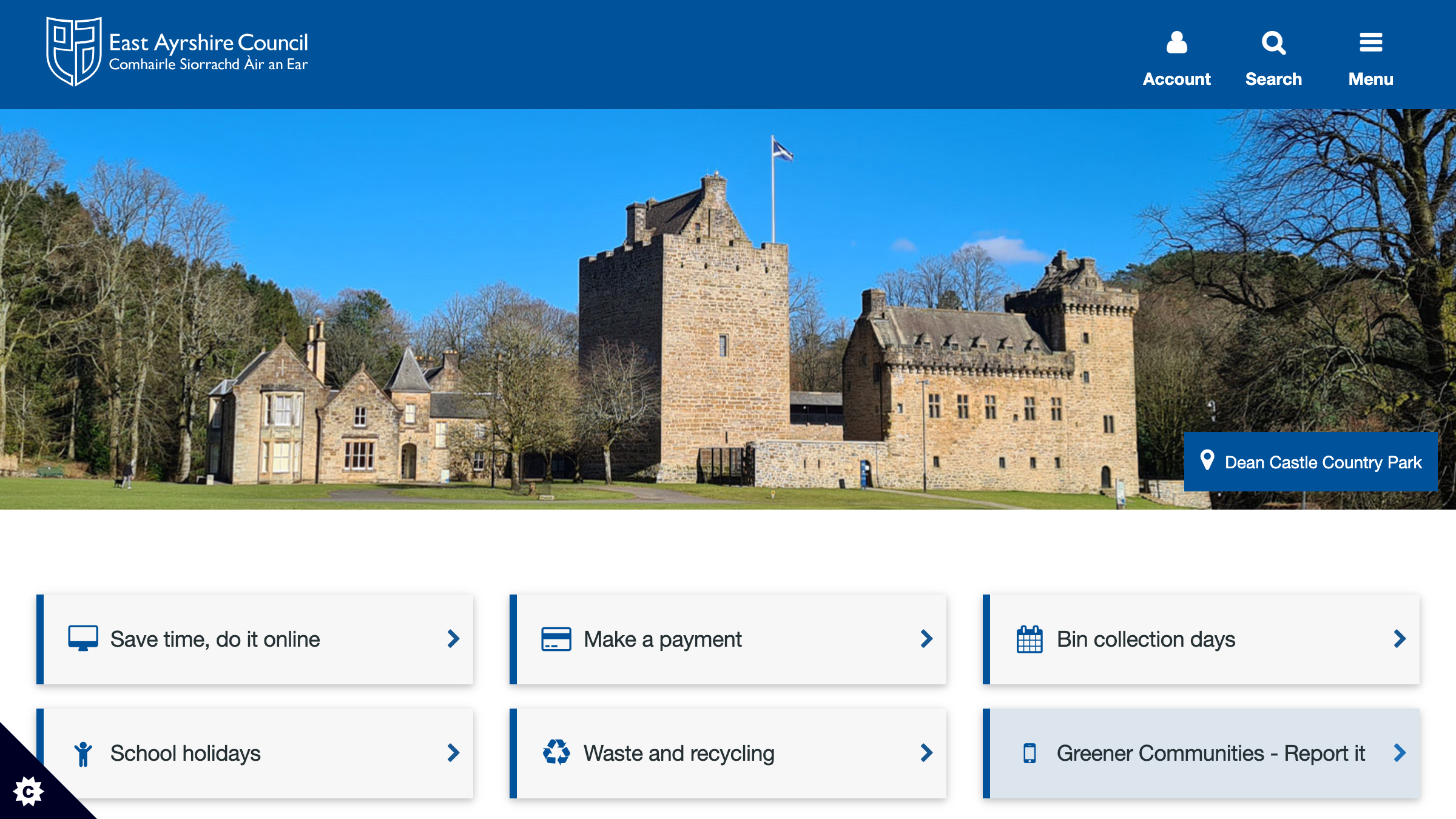 East Ayrshire website preview