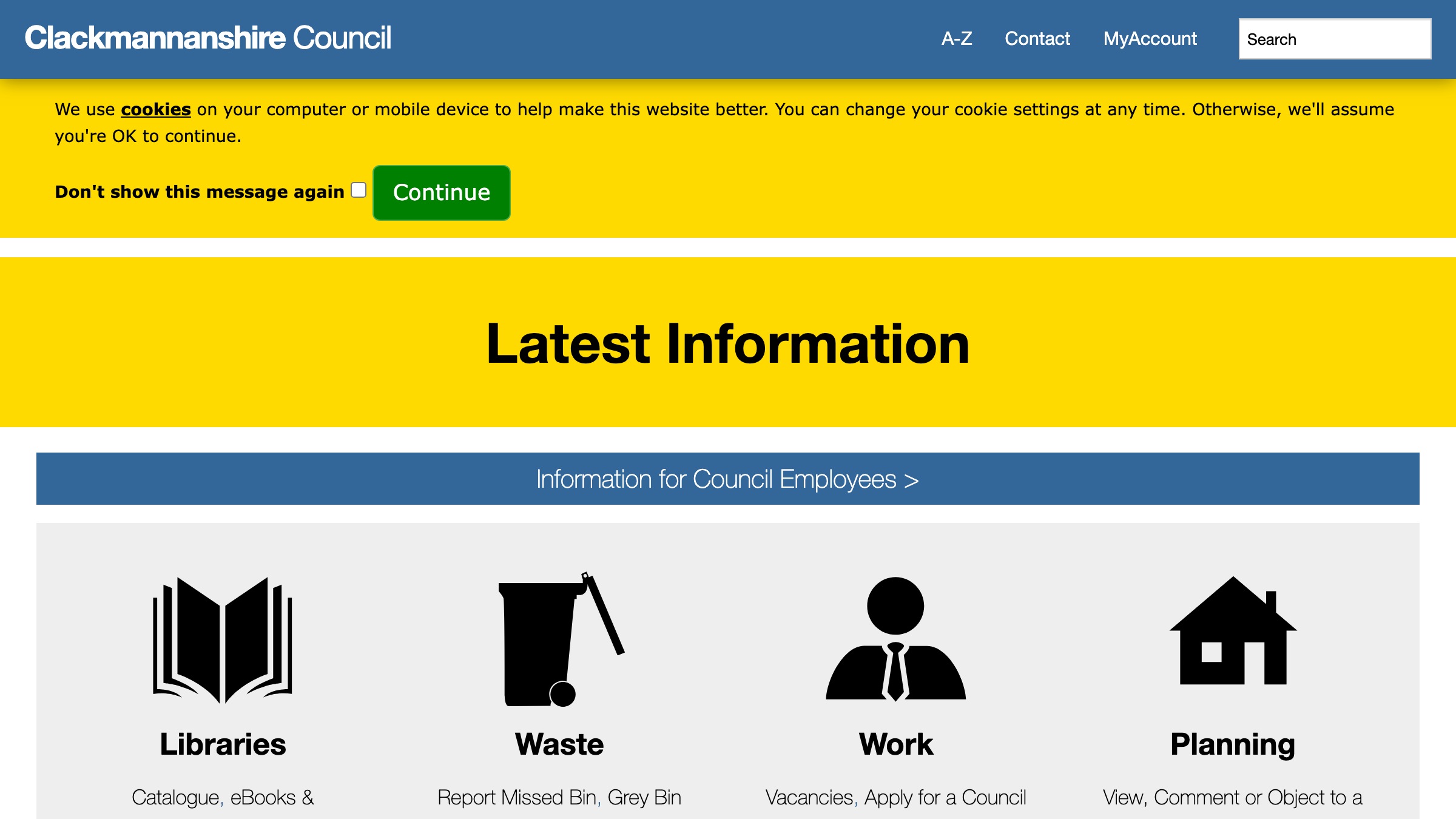 Clackmannanshire website preview