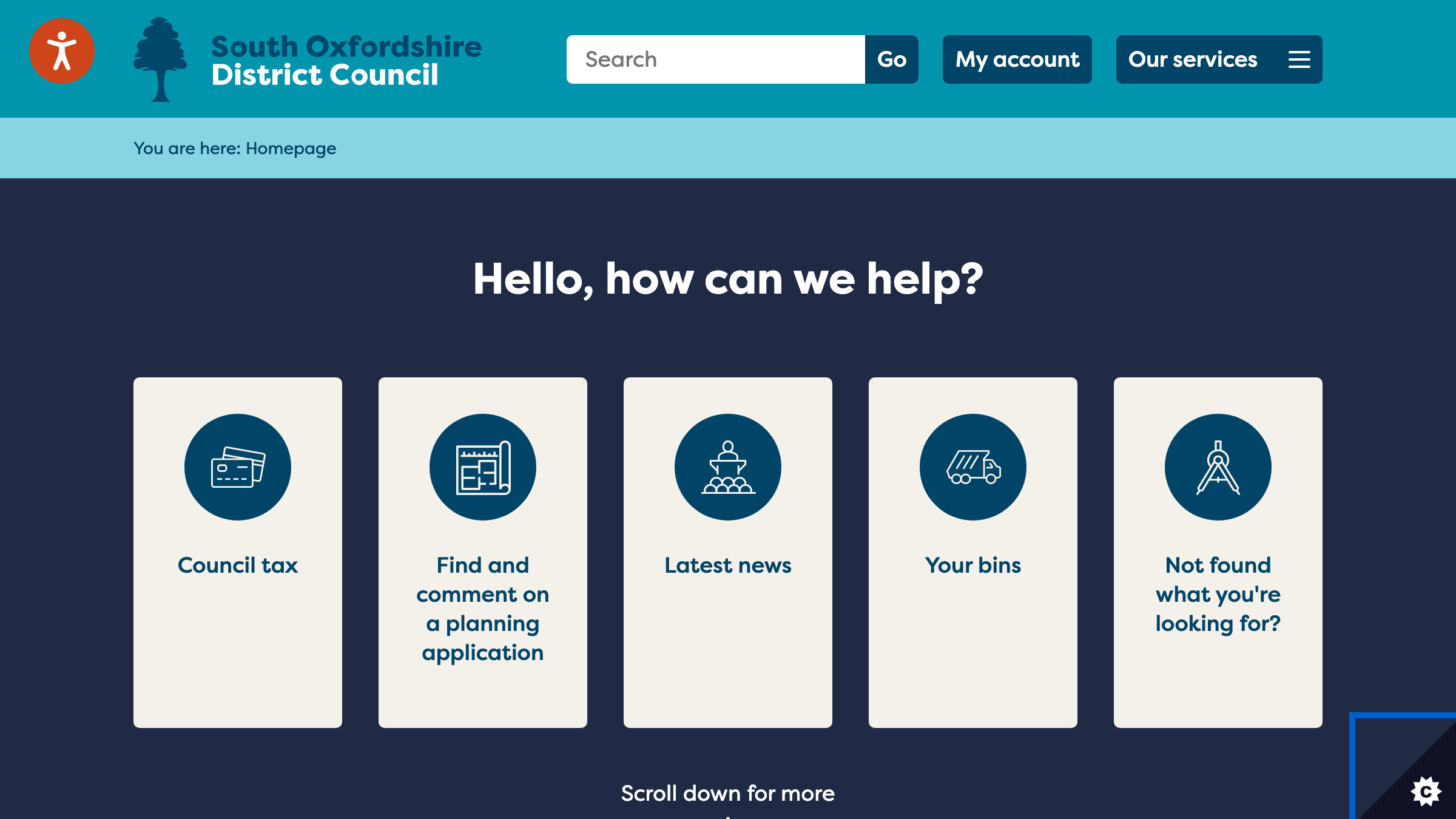 South Oxfordshire website preview