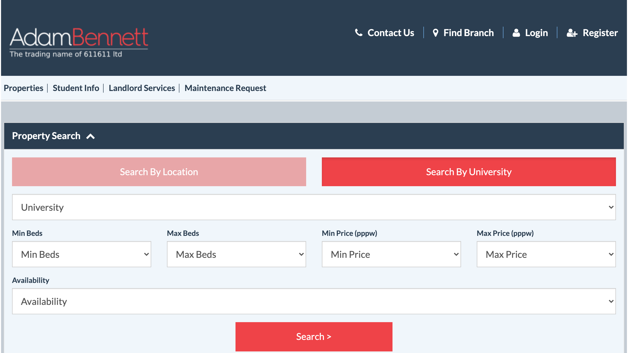 Adam Bennett Lettings page preview