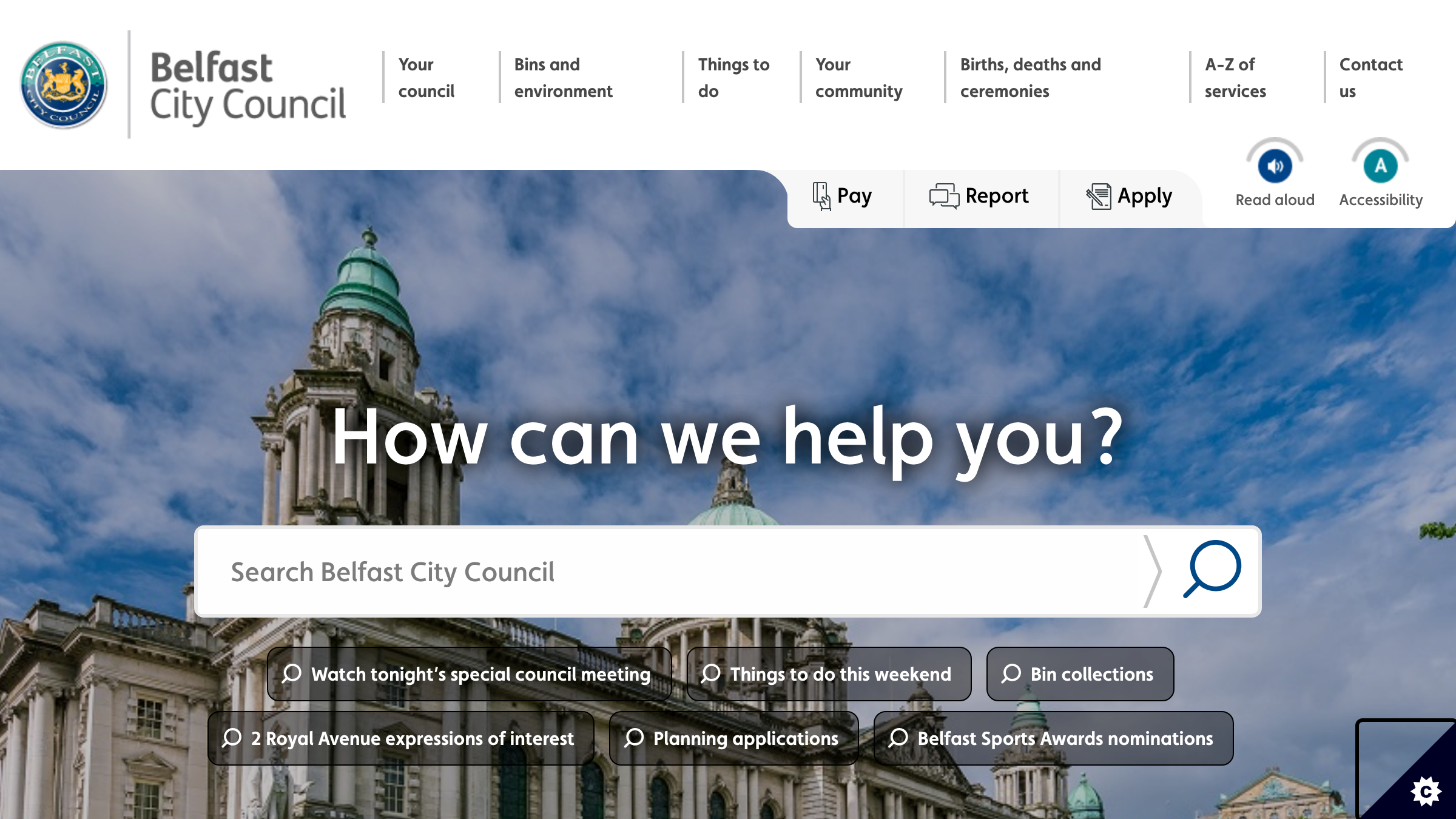 Belfast website preview