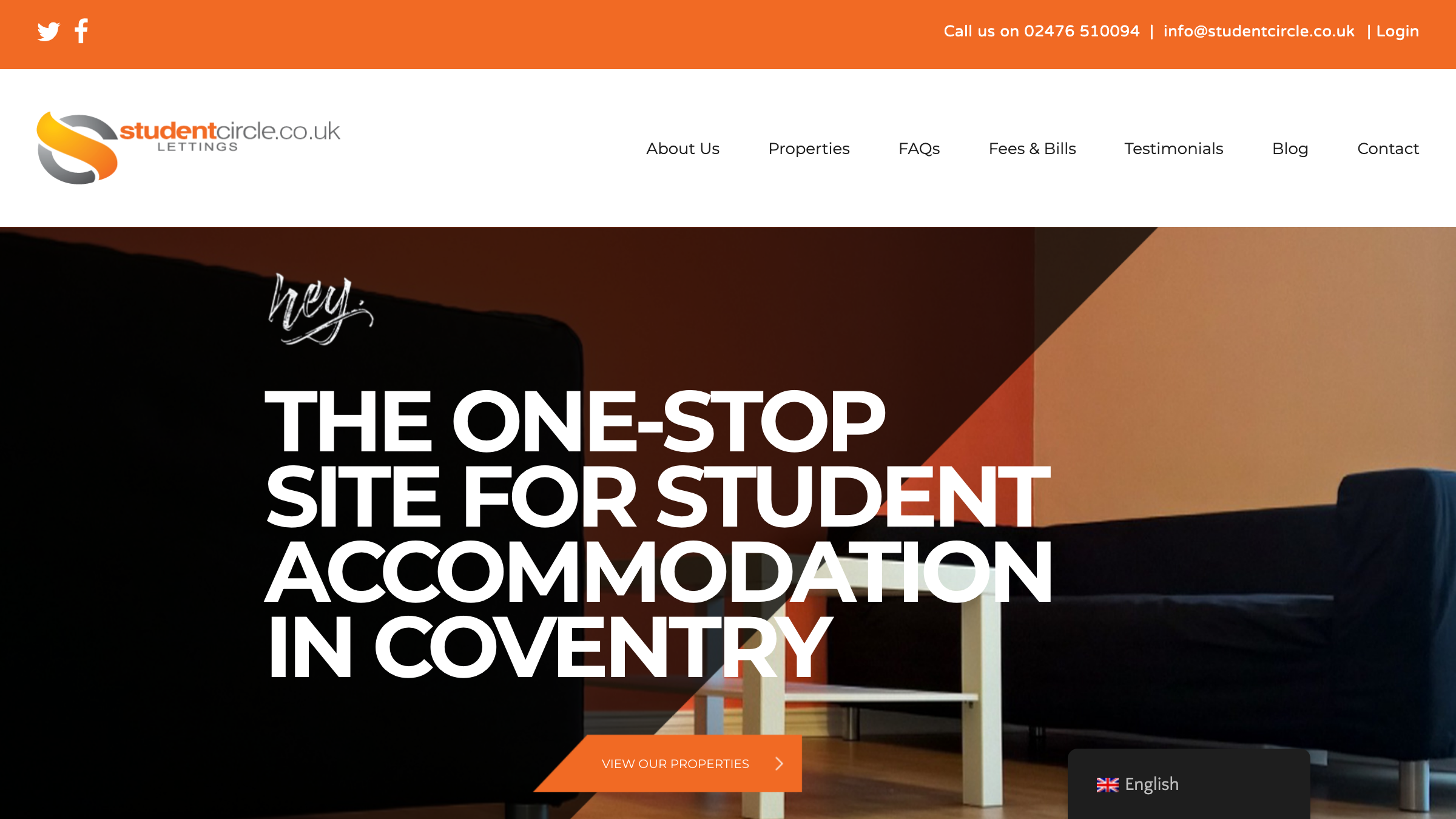 Studentcircle Lettings page preview