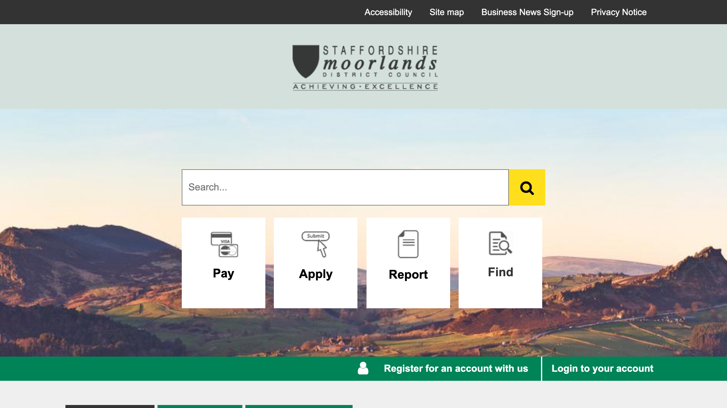 Staffordshire Moorlands website preview