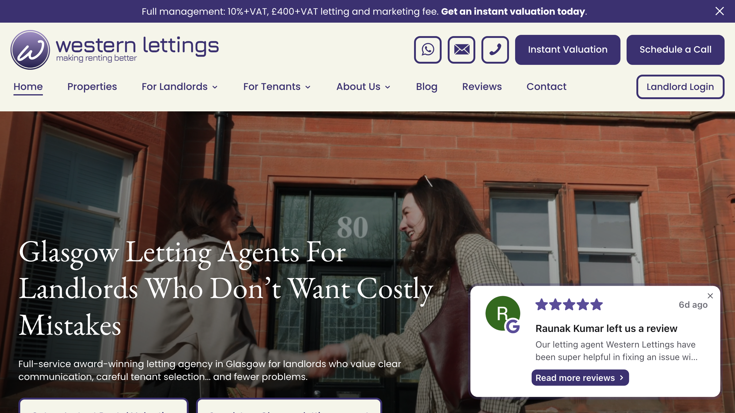 Western Lettings page preview