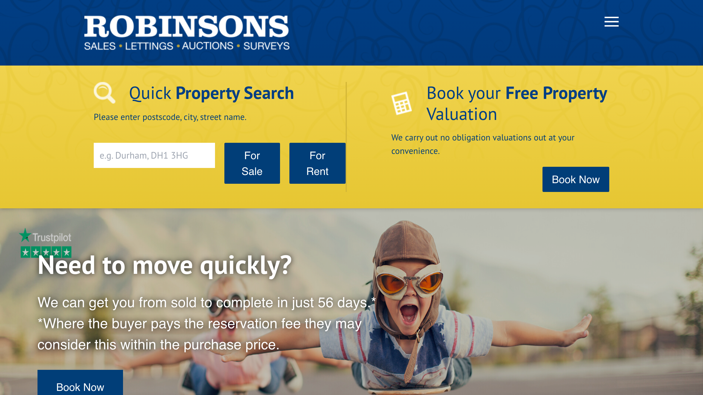 Robinsons Lettings page preview